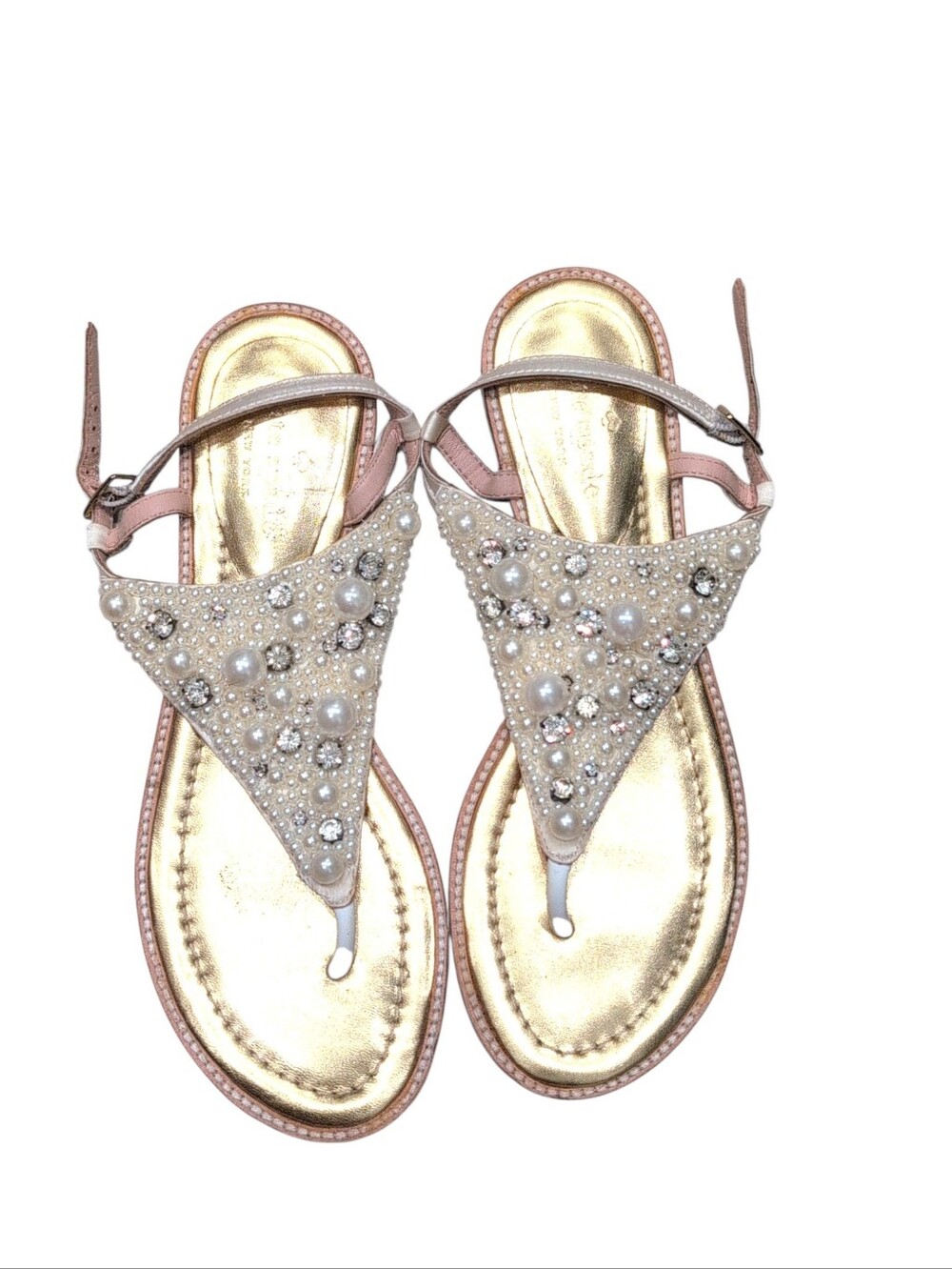 Kate Spade Pearl jewel SAMA thong Flat Sandal 7.5